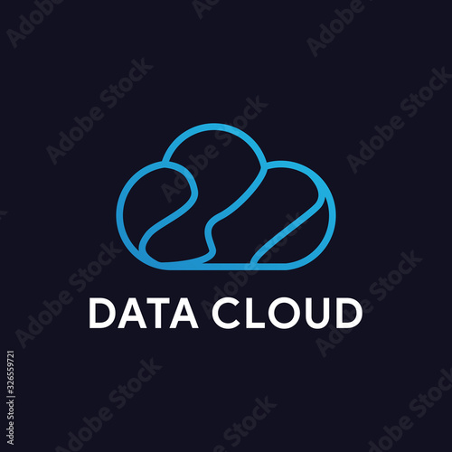awesome colorful Data Cloud logo design vector 