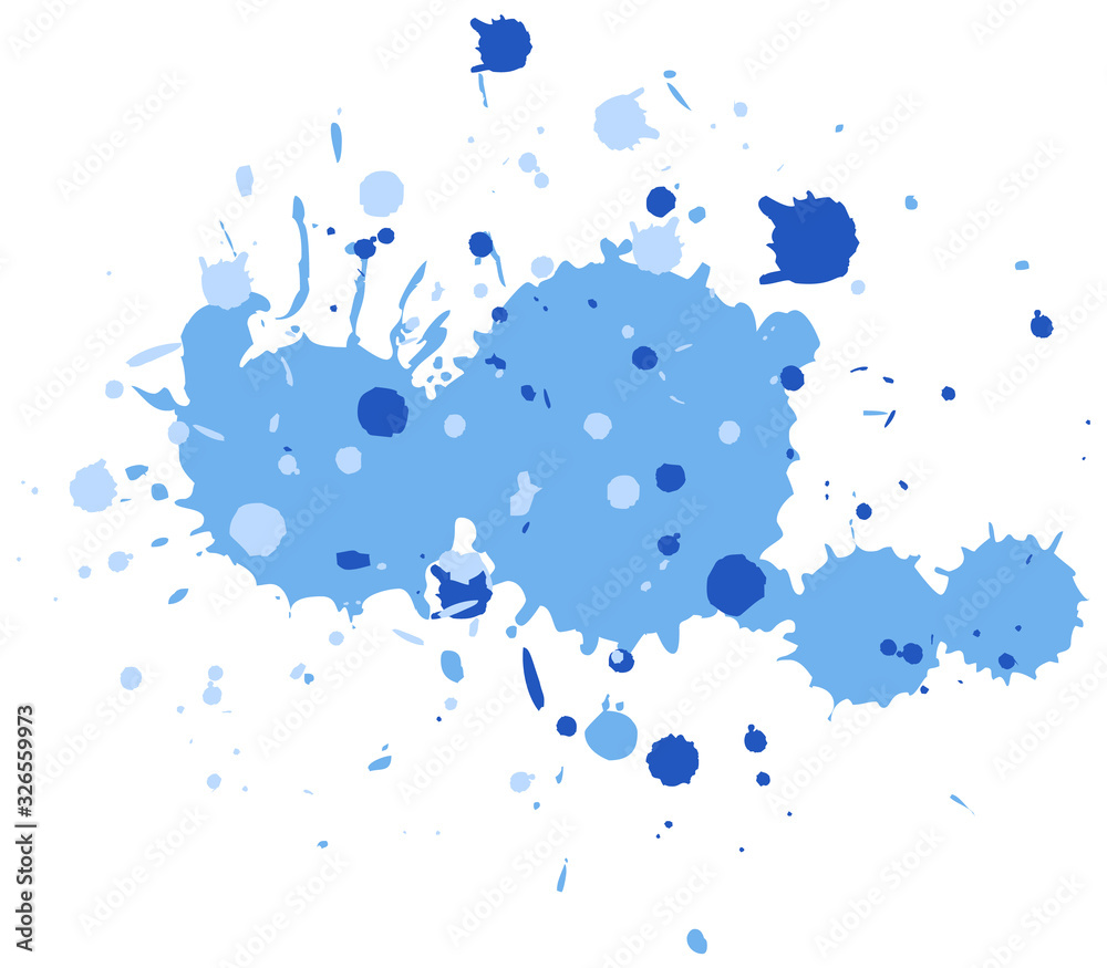 Obraz premium Watercolor splash in blue on white background