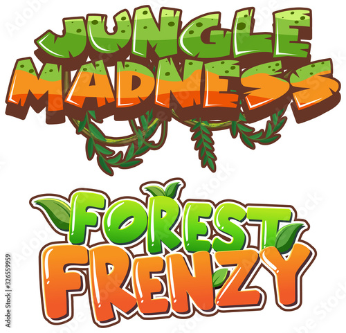 Word design for jungle madness and forest frenzy