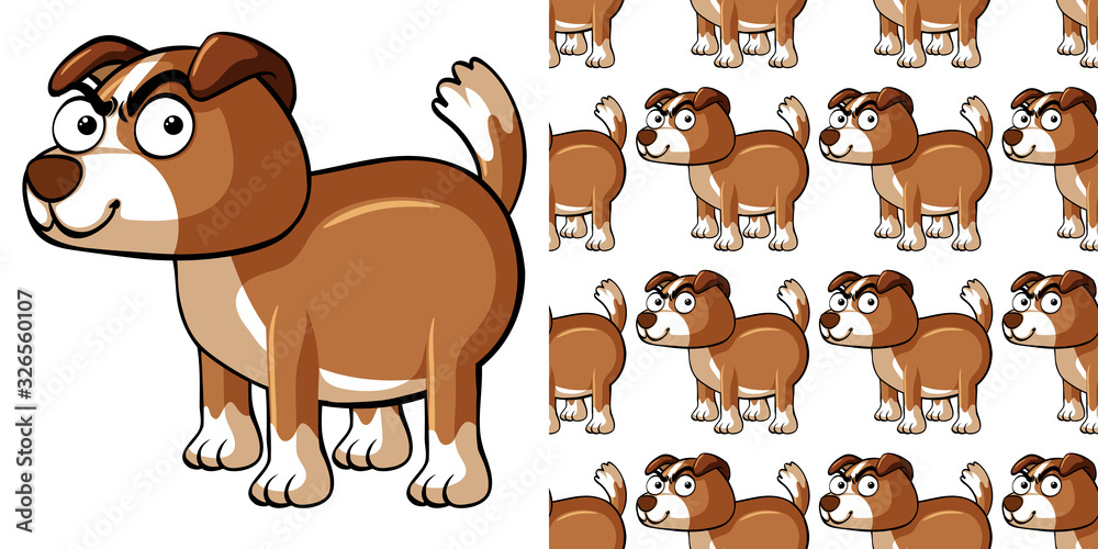 Fototapeta premium Seamless background design with brown dog