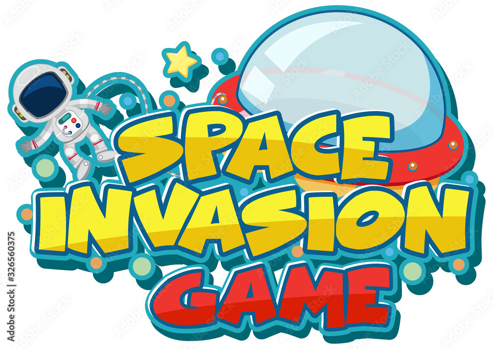 Sticker template for word space invasion game