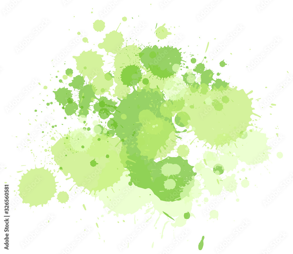 Watercolor splash in green on white background Watercolor splash in green on white background