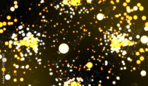 Wallpaper of a picture in which light particles are confused and scattered in various directions