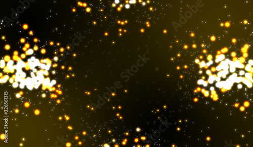 Wallpaper of a picture in which light particles are confused and scattered in various directions