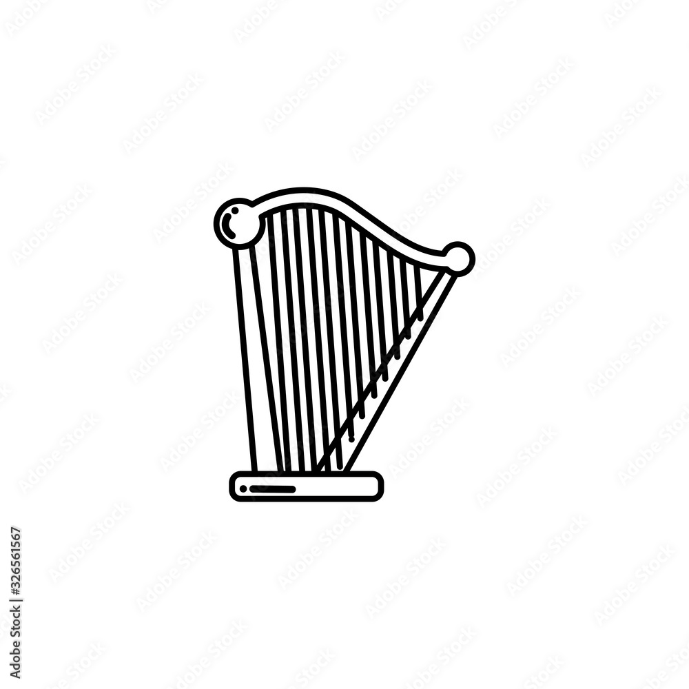 musical instrument arpa , flat style icon musical instrument arpa , flat style icon