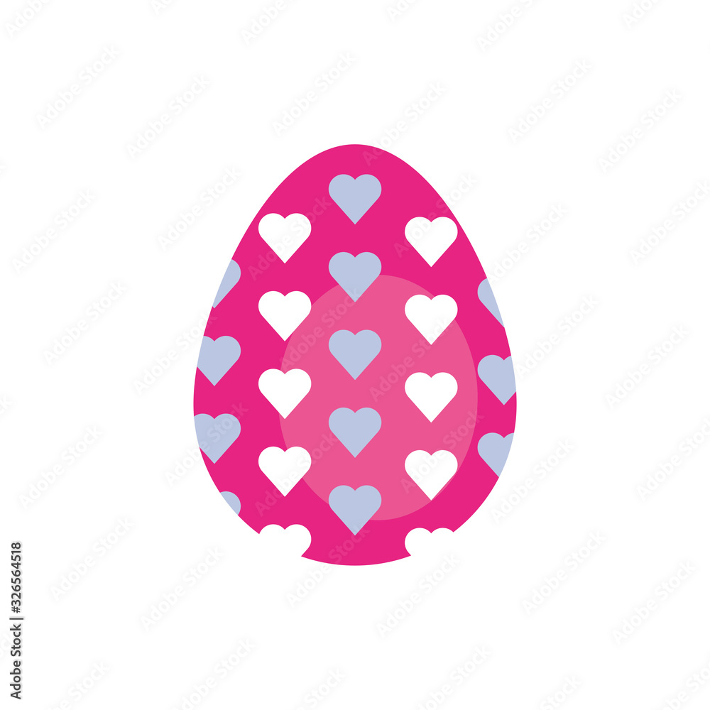 easter egg painted with hearts flat style easter egg painted with hearts flat style