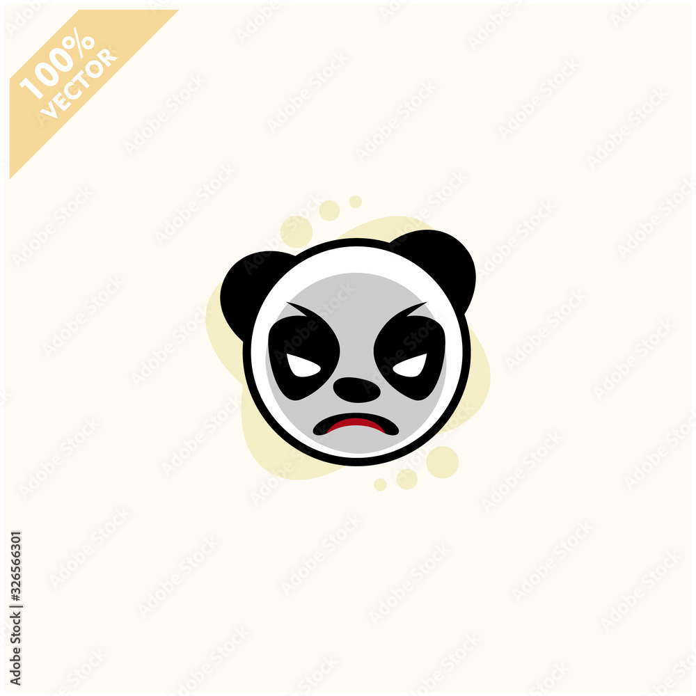 Fototapeta premium Cute panda face emoticon emoji expression Illustration. Scalable and editable vector.