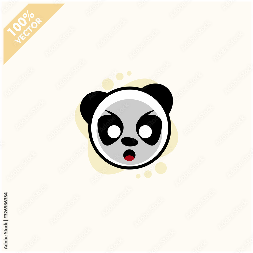 Fototapeta premium Cute panda face emoticon emoji expression Illustration. Scalable and editable vector.