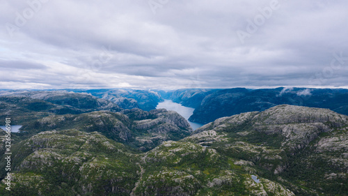 Areal of a fjord in Norway © Jeswin