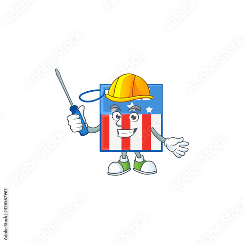 Smart automotive USA price tag in cartoon character style