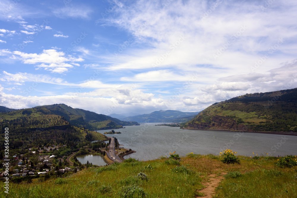 Looking Out from the Mosier Plateau in the Columbia Gorge, Oreon, Taken in Spring