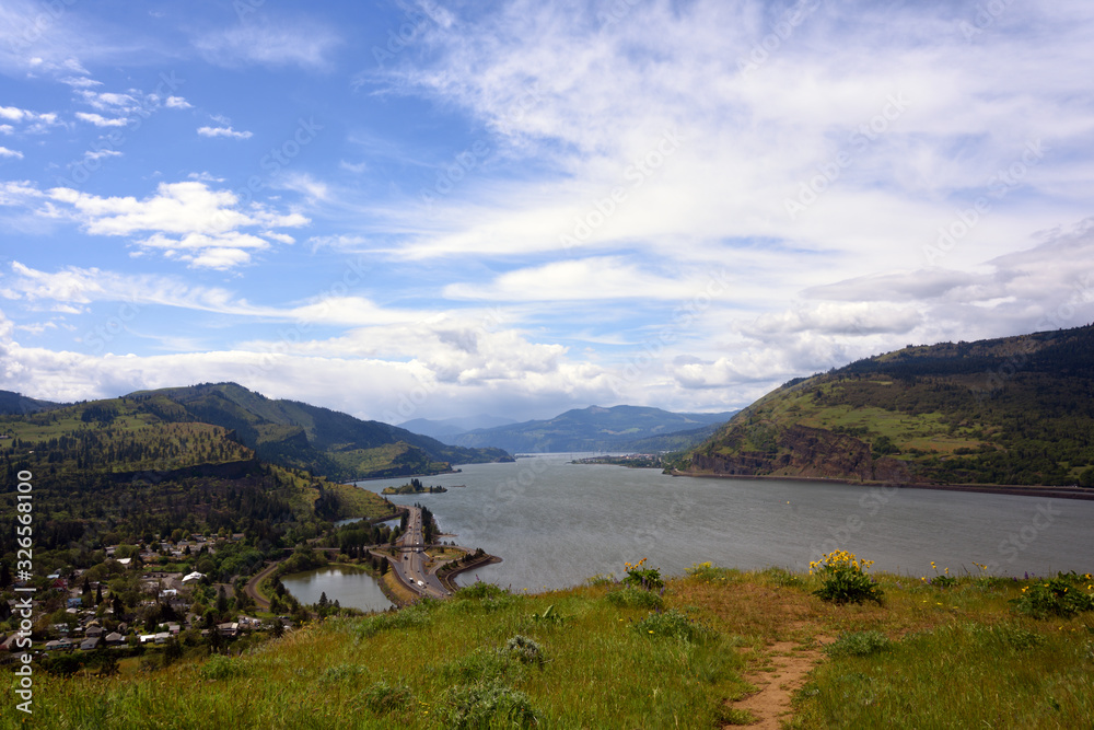 Looking Out from the Mosier Plateau in the Columbia Gorge, Oreon, Taken in Spring Looking Out from the Mosier Plateau in the Columbia Gorge, Oreon, Taken in Spring