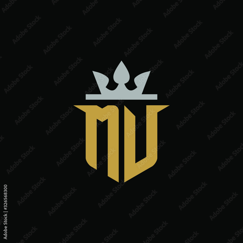 Monogram Logo Design, MV Initials – Elegant Quill