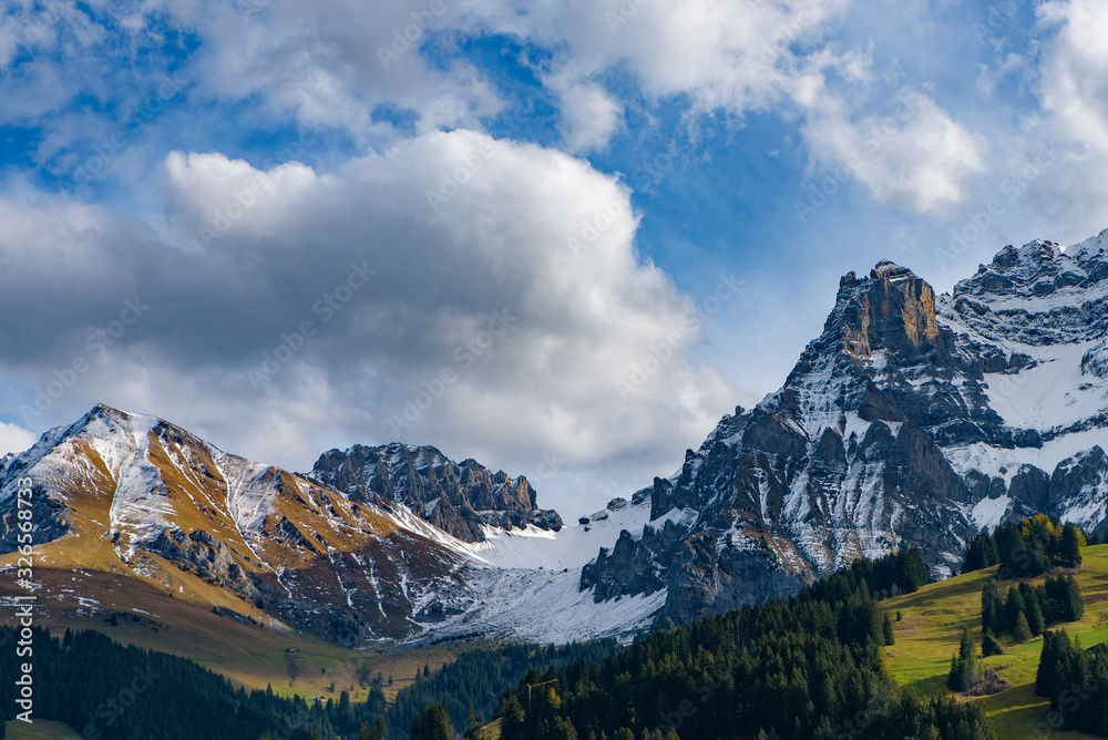 Obraz premium Landscape of mountains in Alps area of Switzerland, Europe