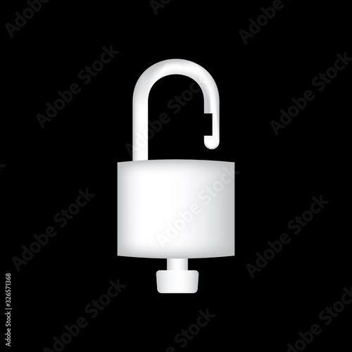 Open padlock without key. vector illustration