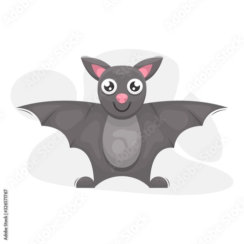 cute bat mascot cartoon vector