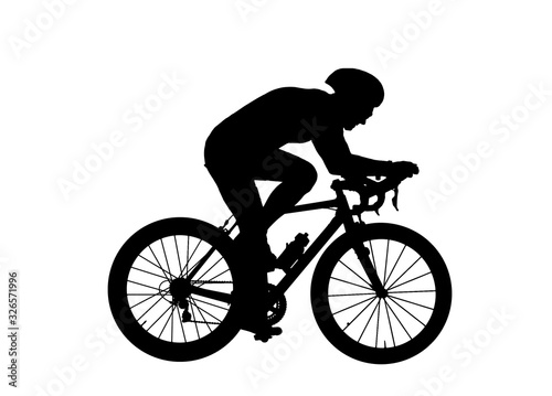 Fototapeta Naklejka Na Ścianę i Meble -  Cycling Silhouette on white background