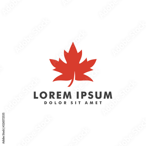 Fényképezés Maple leaf logo design vector illustration template