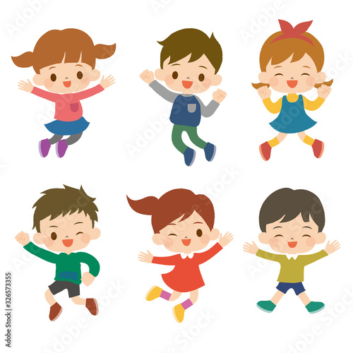 ジャンプする子どもたち