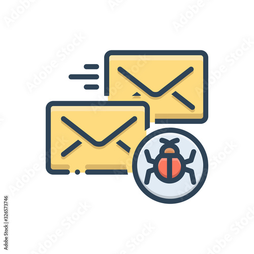 Color illustration icon for infected