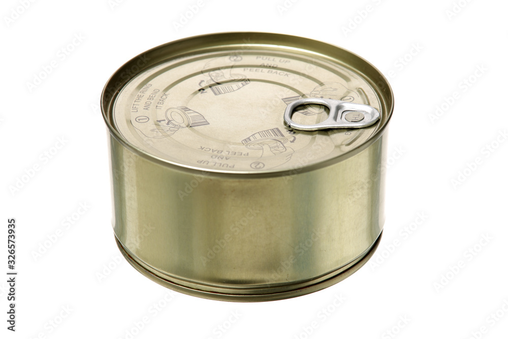 Closed Tin can on isolated white background. Closed Tin can on isolated white background.