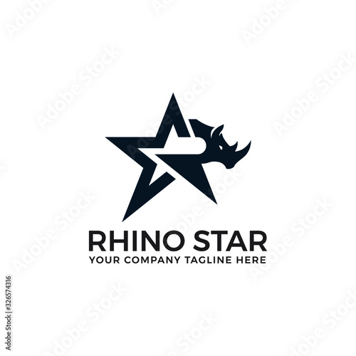 Rhino star logo vector