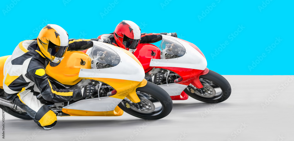 Motorcycle leaning into a fast corner on race track Motorcycle leaning into a fast corner on race track
