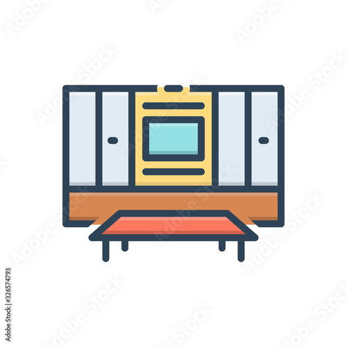Color illustration icon for interior