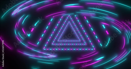 VJ triangular tunnel that twists into an oval. Popular bright neon colors. photo