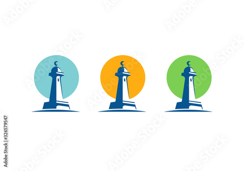 Obraz na płótnie Simple minaret symbol, dome of the mosque logo - Vector