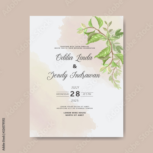 beautiful greenery wedding invitation templates