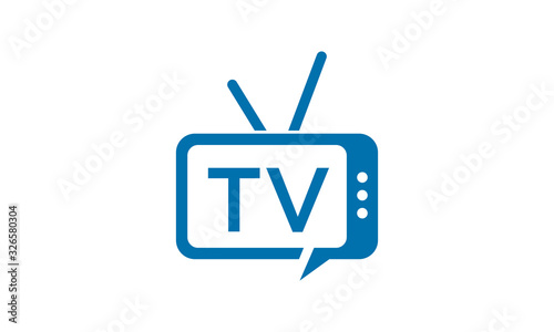 Creative and modern TV for technology logo design vector editable on white background	