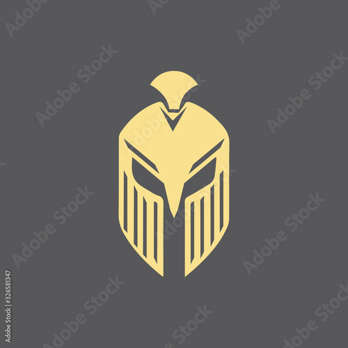 Gladiator mask , Spartan helmet logo template vector icon design