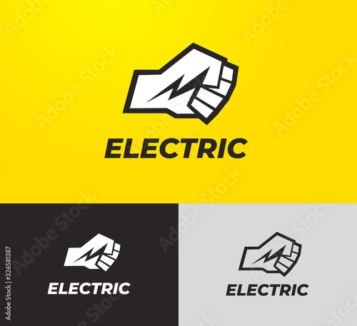 Electric logo hand and lightning