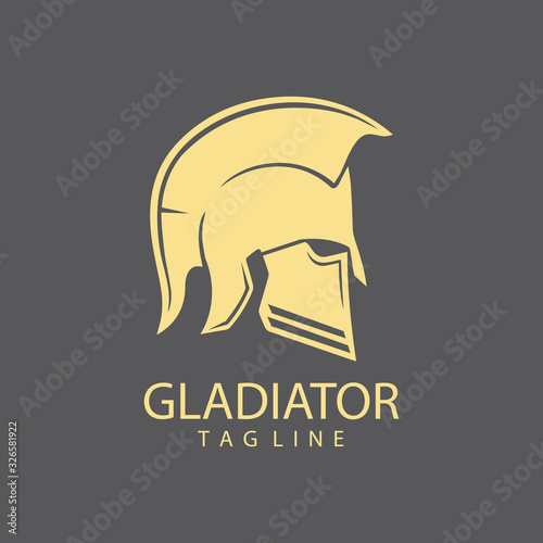 Gladiator mask , Spartan helmet logo template vector icon design