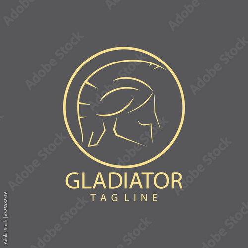 Gladiator mask , Spartan helmet logo template vector icon design