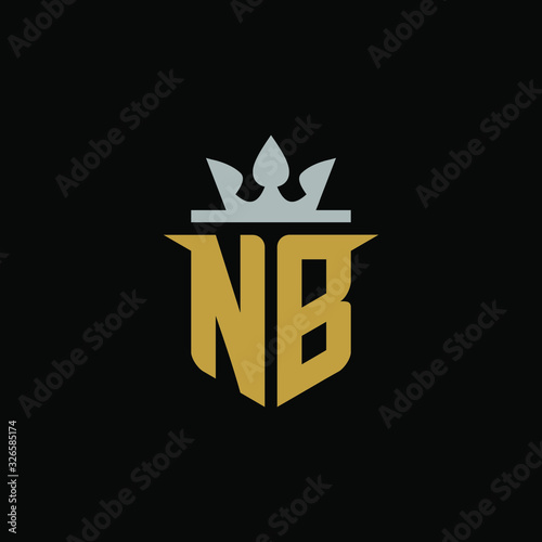 Initial Letter NB with Shield King Logo Design