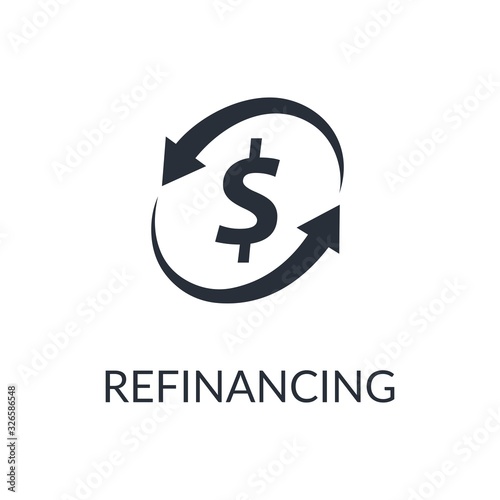 Refinancing. Simple vector icon isolated on white background.
