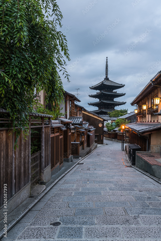Ninenzaka and Sannenzaka ancient street view, Yasakanoto morning landscapes