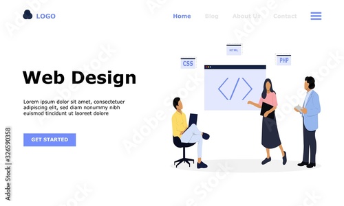 Web Design Vector Illustration Concept, Suitable for web landing page, ui, mobile app, editorial design, flyer, banner, and other related occasion