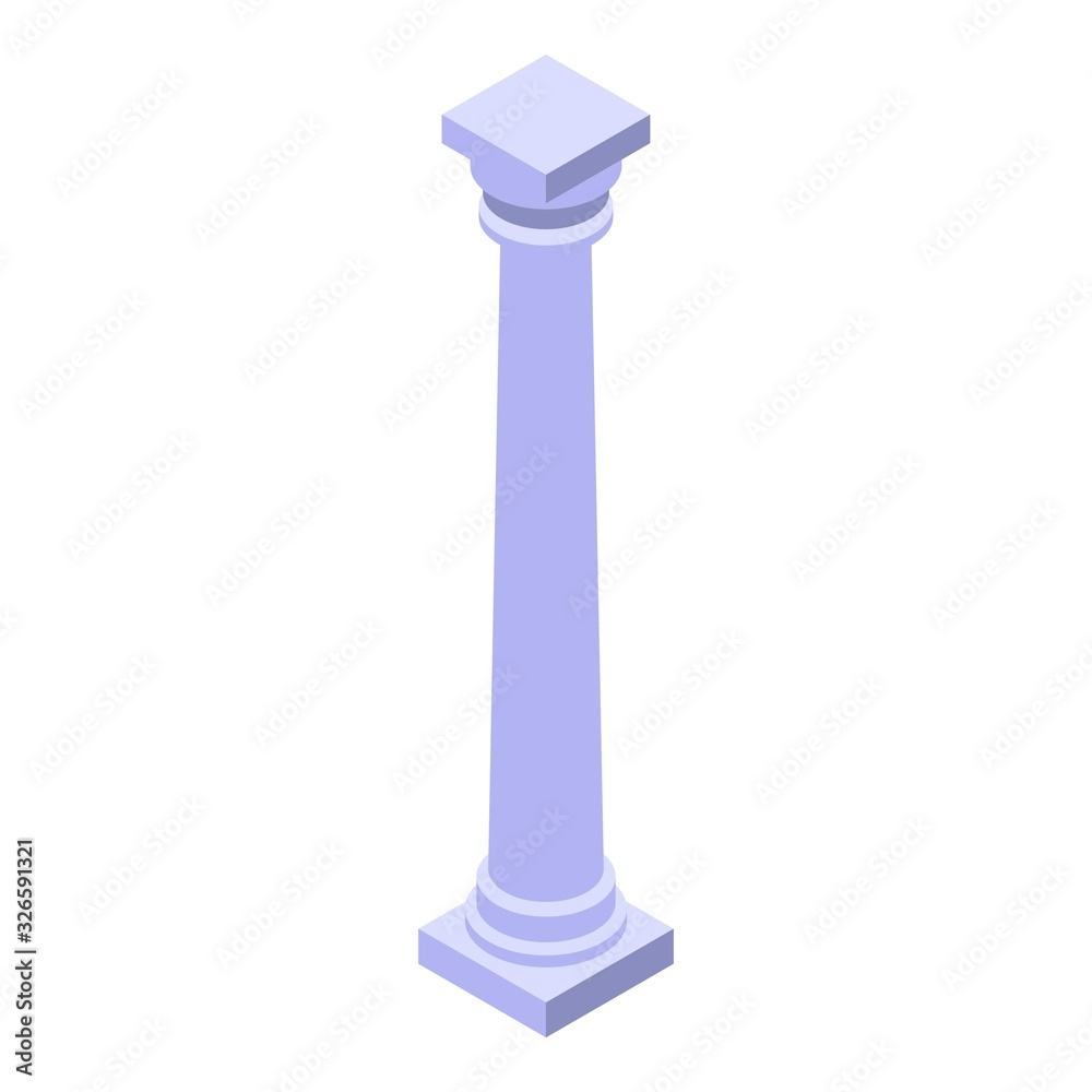 Old column icon. Isometric of old column vector icon for web design isolated on white background Old column icon. Isometric of old column vector icon for web design isolated on white background