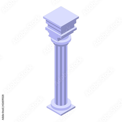 Ruin column icon. Isometric of ruin column vector icon for web design isolated on white background