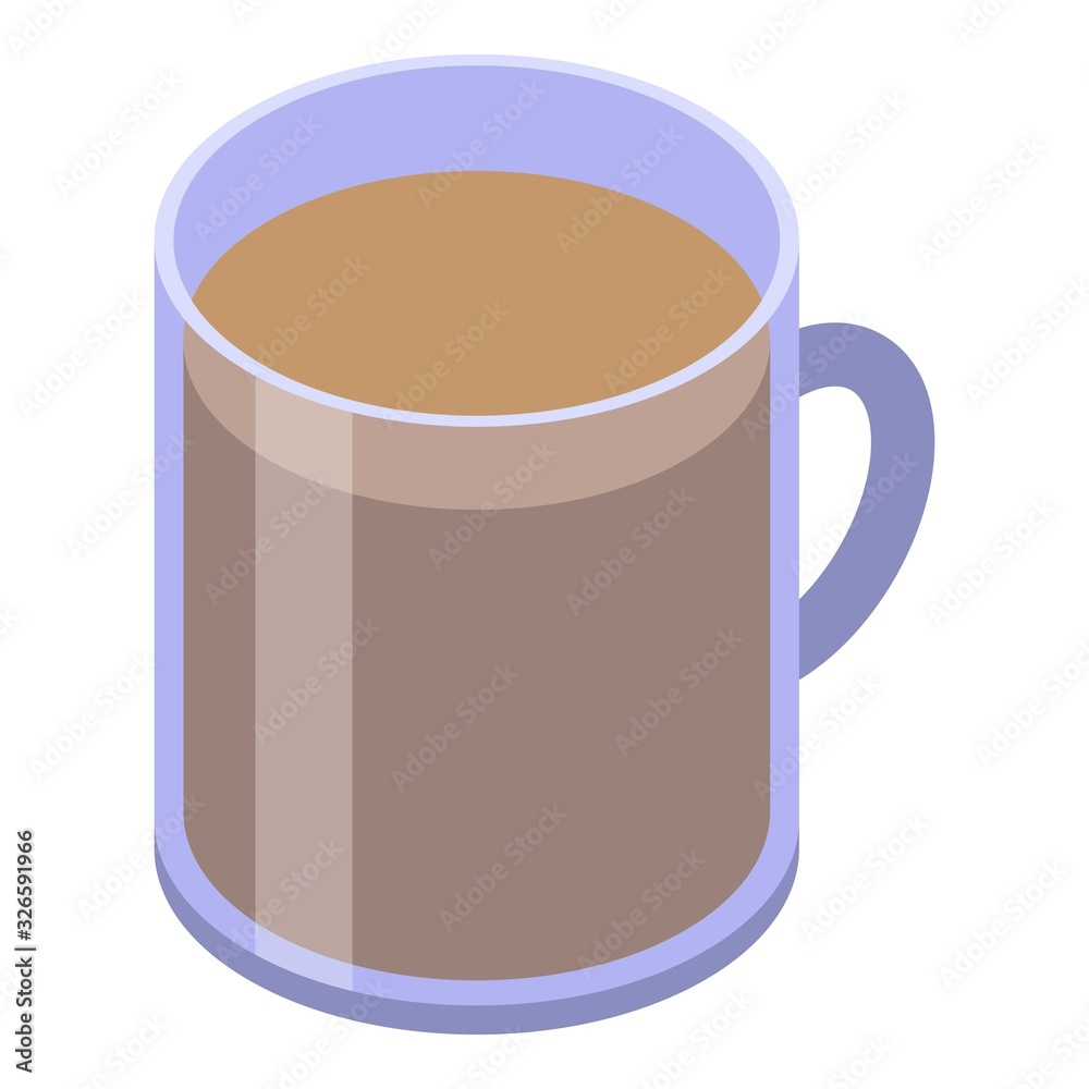 Cocoa mug drink icon. Isometric of cocoa mug drink vector icon for web design isolated on white background Cocoa mug drink icon. Isometric of cocoa mug drink vector icon for web design isolated on white background