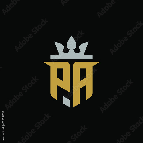 Initial Letter PA with Shield King Logo Design