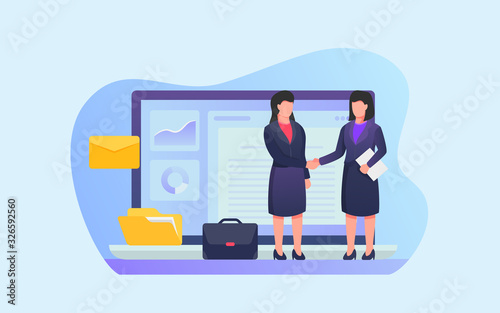work agreement between employer and employee with some related icons