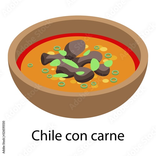 Chile con carne icon. Isometric of chile con carne vector icon for web design isolated on white background