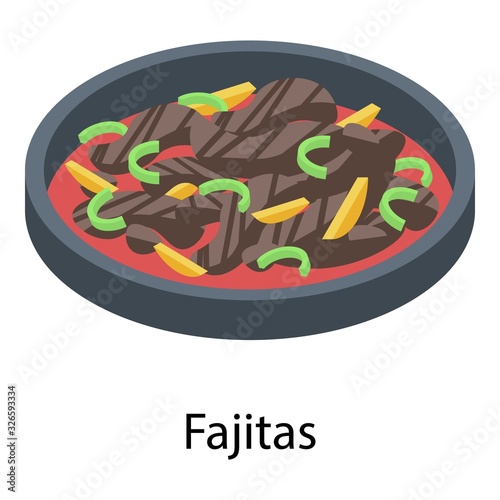 Fajitas icon. Isometric of fajitas vector icon for web design isolated on white background