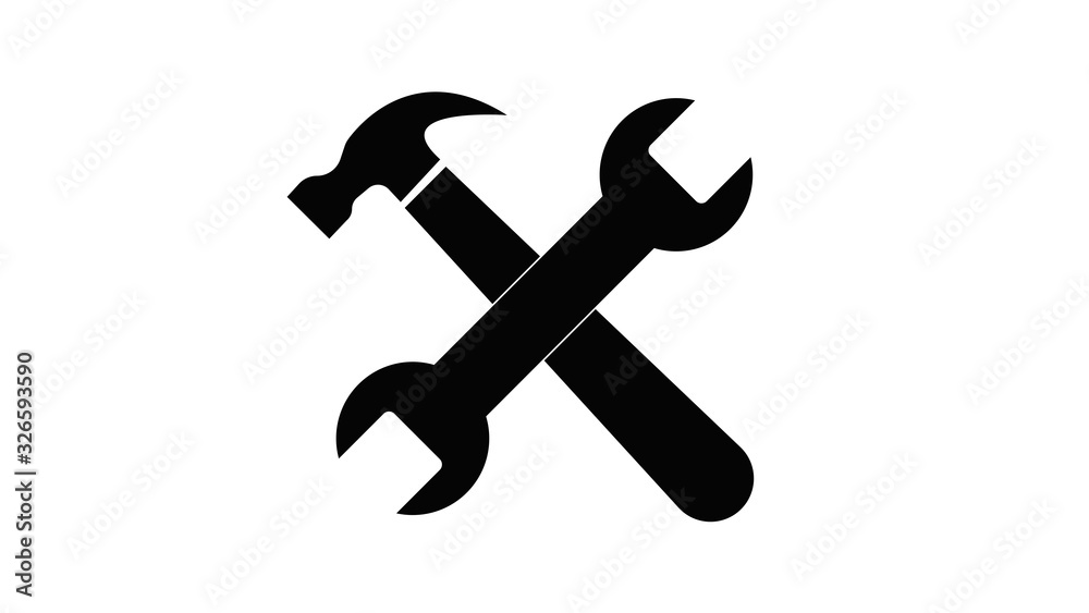 Wrench and screwdriver icon. One of set web icons Wrench and screwdriver icon. One of set web icons