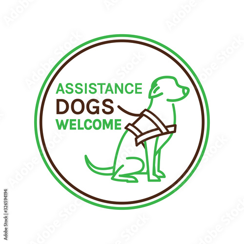 Guide dogs welcome sign