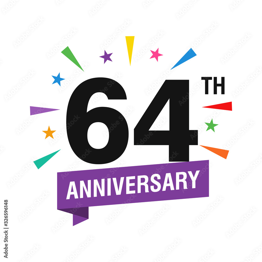 64th Years Anniversary Logo Design Vector 64th Years Anniversary Logo Design Vector